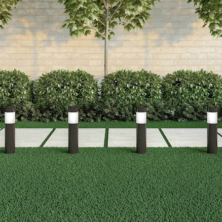 Pure Garden Stainless Steel Solar Path Bollard Lights, Black, 6PK 50-LG1063